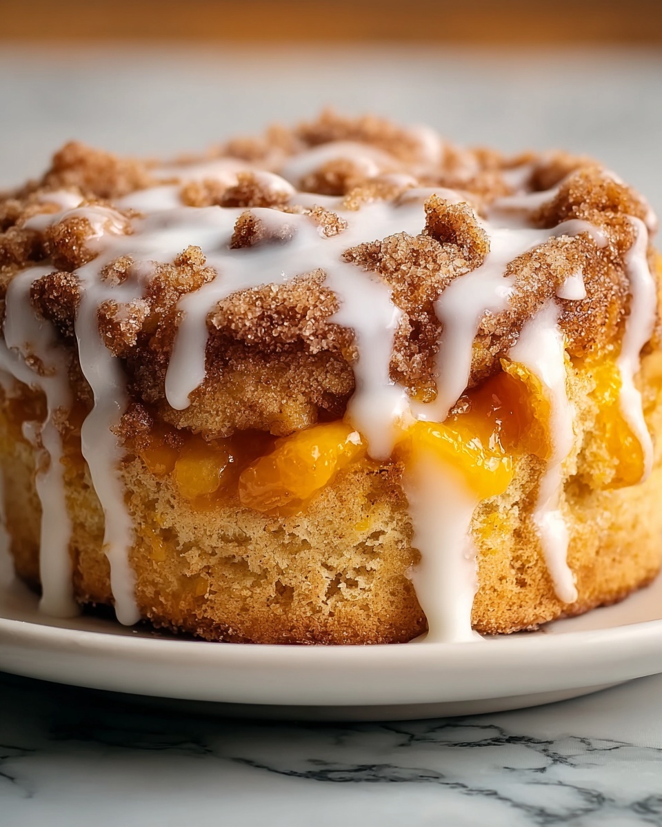 Spiced Peach Cobbler Cinnamon Rolls with Creamy Frosting Recipe - Recipe Image