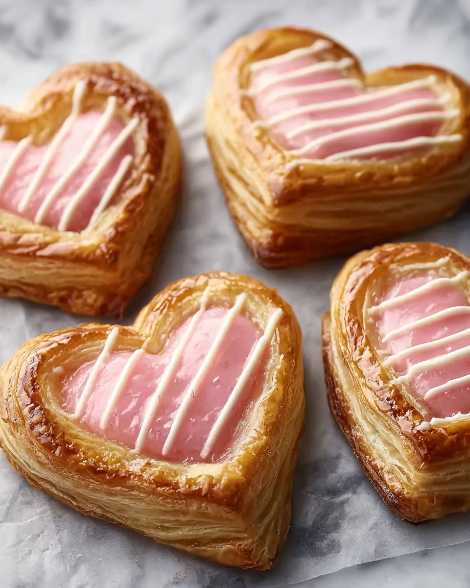 Puff Pastry Hearts with Icing Recipe - Recipe Image