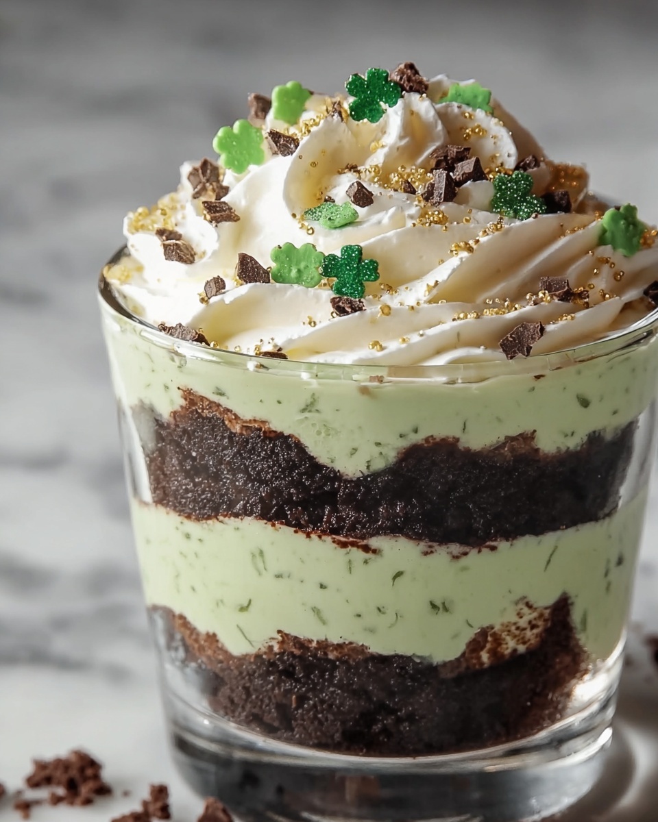 St. Patrick’s Day Brownie Trifle Recipe - Recipe Image