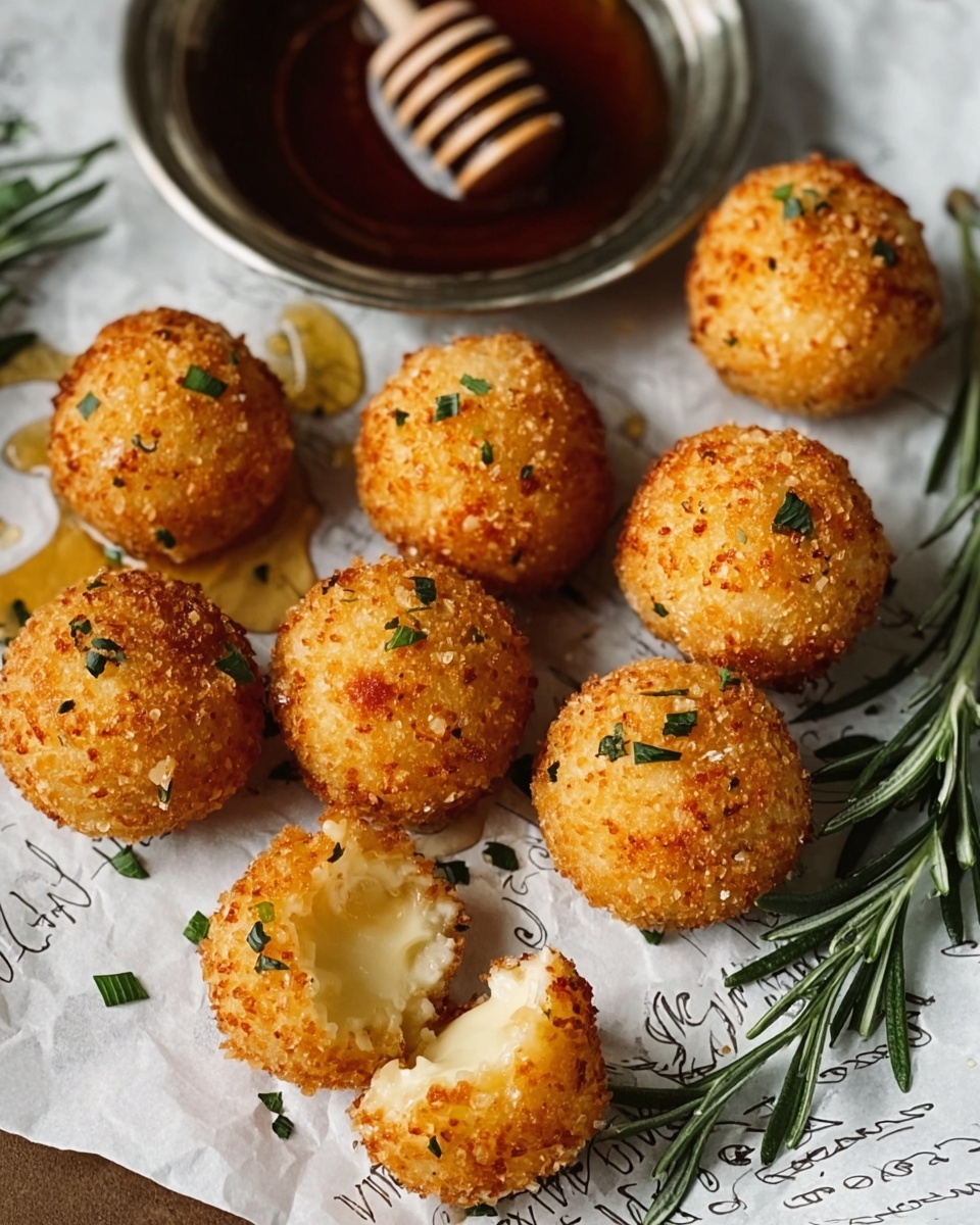 Baked Goat Cheese Balls with Hot Honey and Fresh Herbs Recipe - Recipe Image