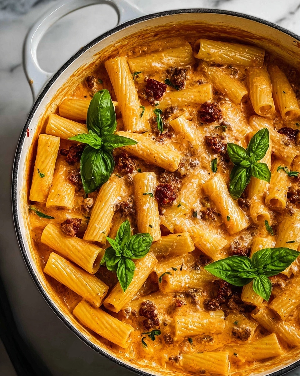 One Pot Creamy Hummus Pasta Recipe - Recipe Image