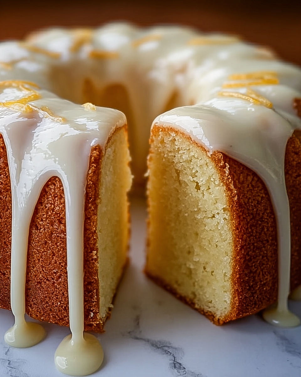 Vanilla Buttermilk Pound Cake with Cream Cheese Glaze Recipe - Recipe Image