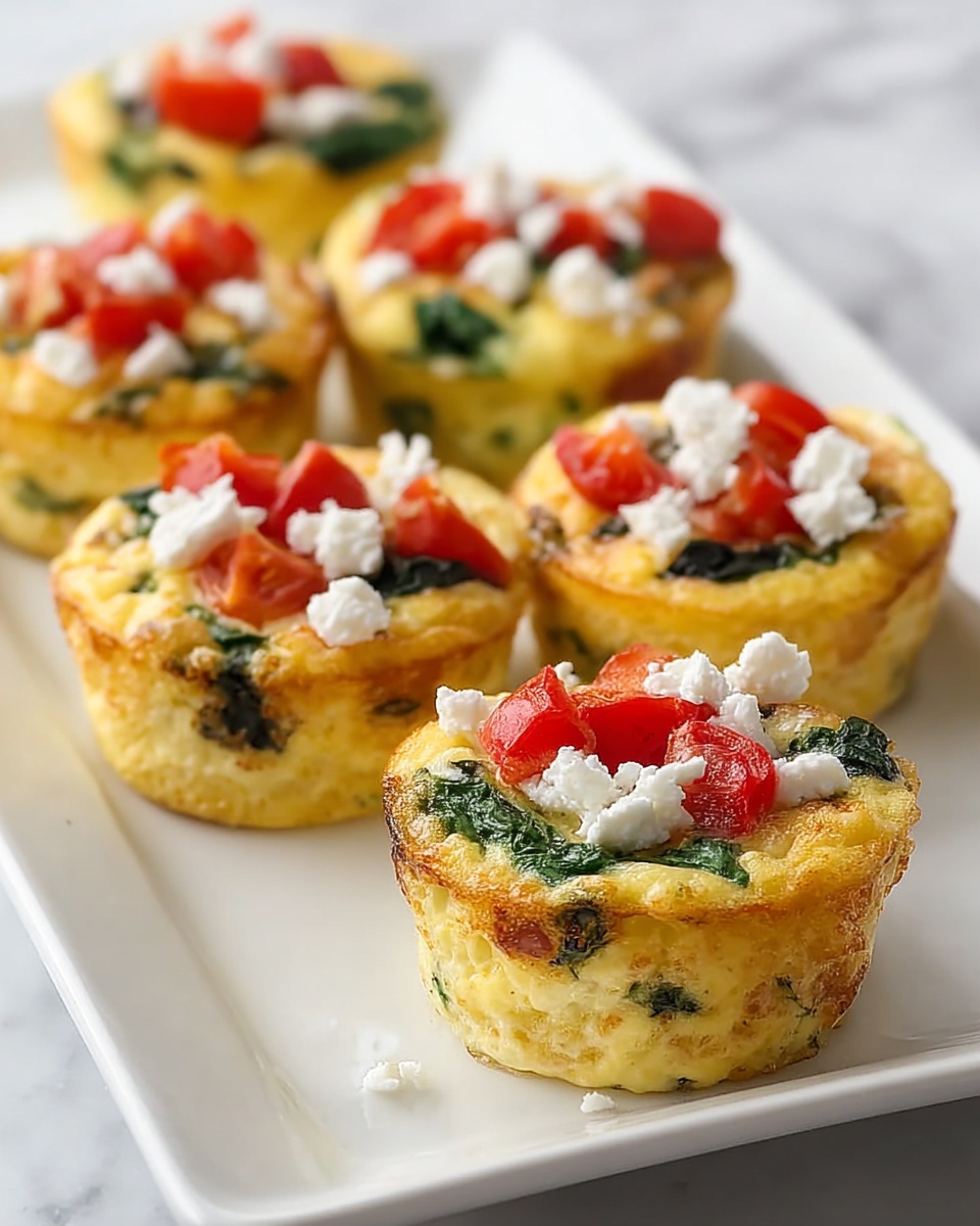 Egg White Bites with Bell Pepper, Spinach, and Feta Recipe - Recipe Image