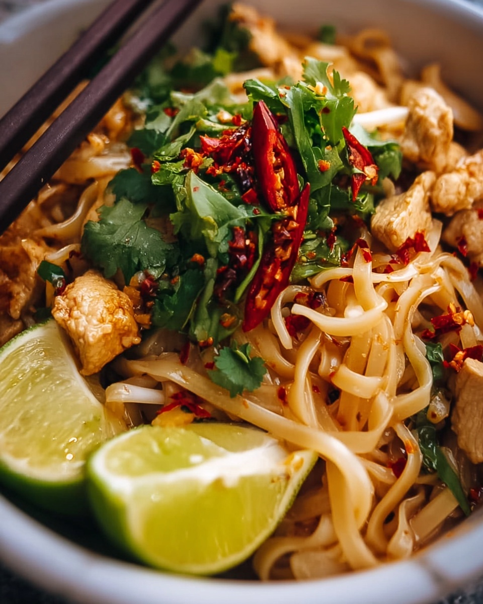 30 Minute Garlic Butter Chicken Pad Thai Recipe - Recipe Image