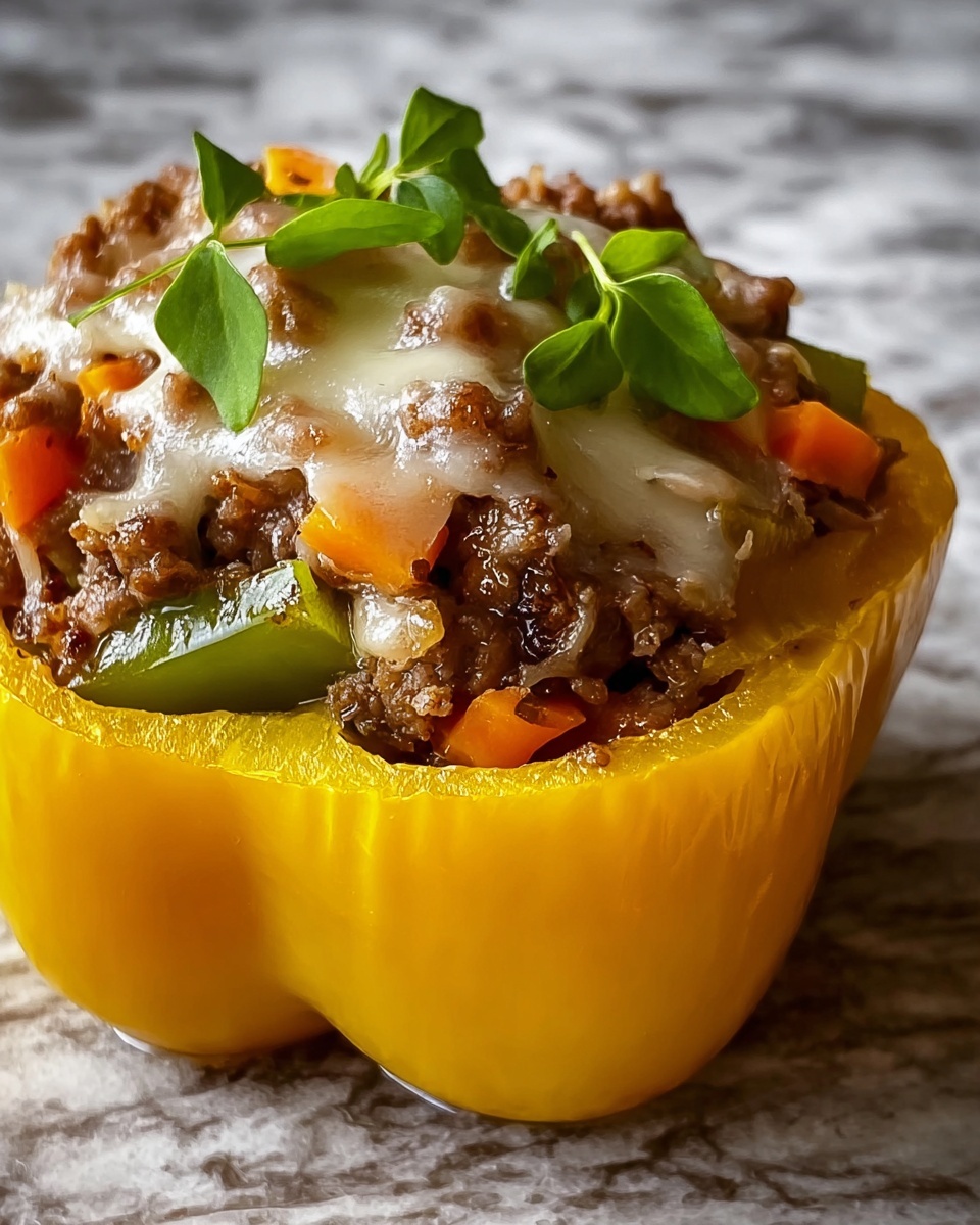 Philly Cheesesteak Loaded Stuffed Peppers Recipe - Recipe Image