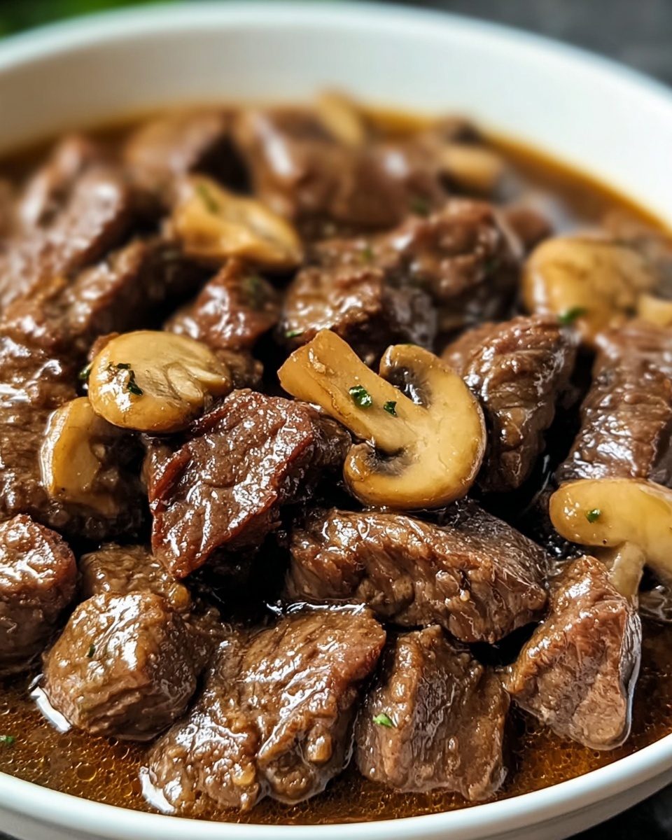 Creamy Crockpot Beef Tips & Mushrooms Recipe - Recipe Image