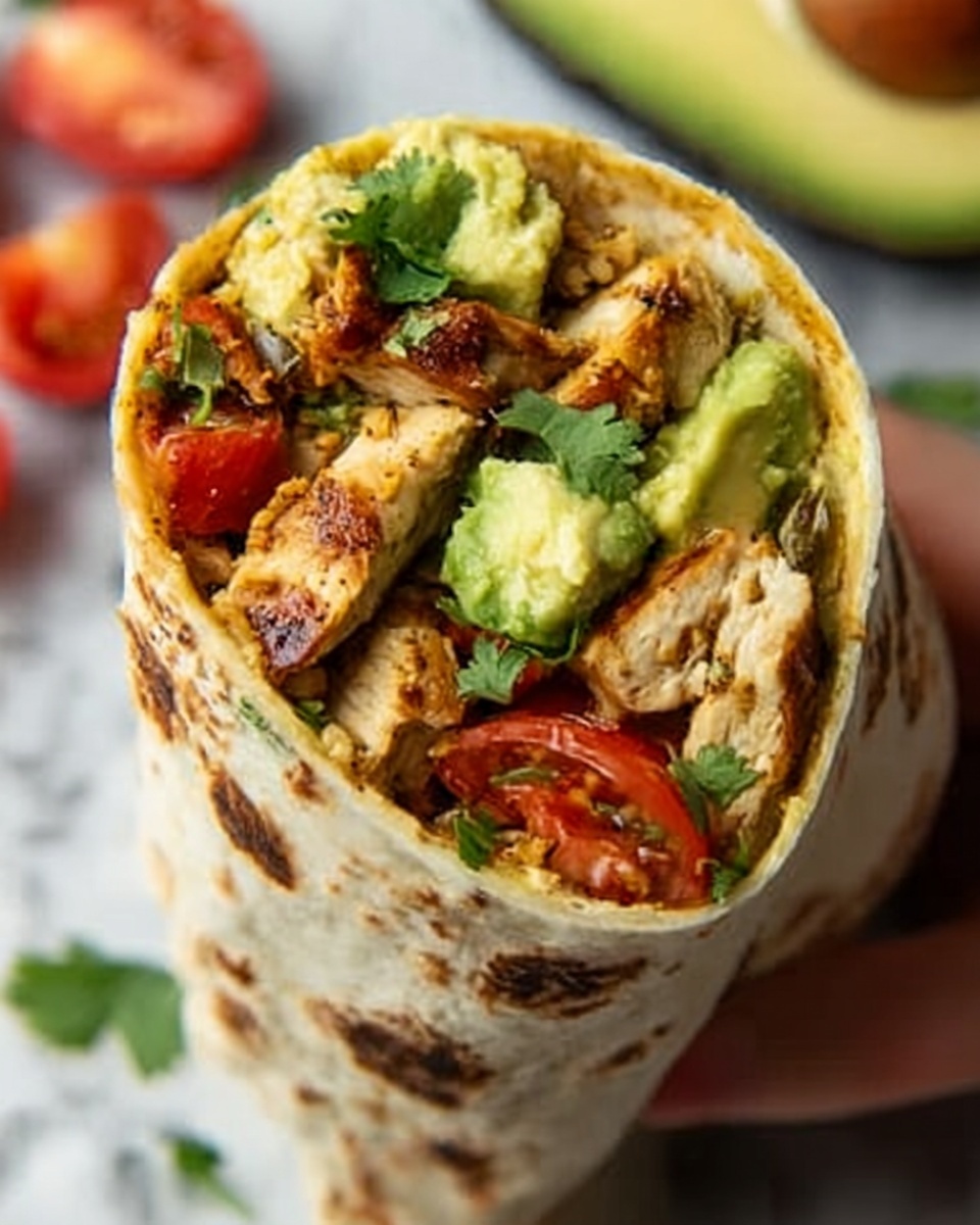 Quick & Easy Chicken Avocado Wrap Recipe - Recipe Image