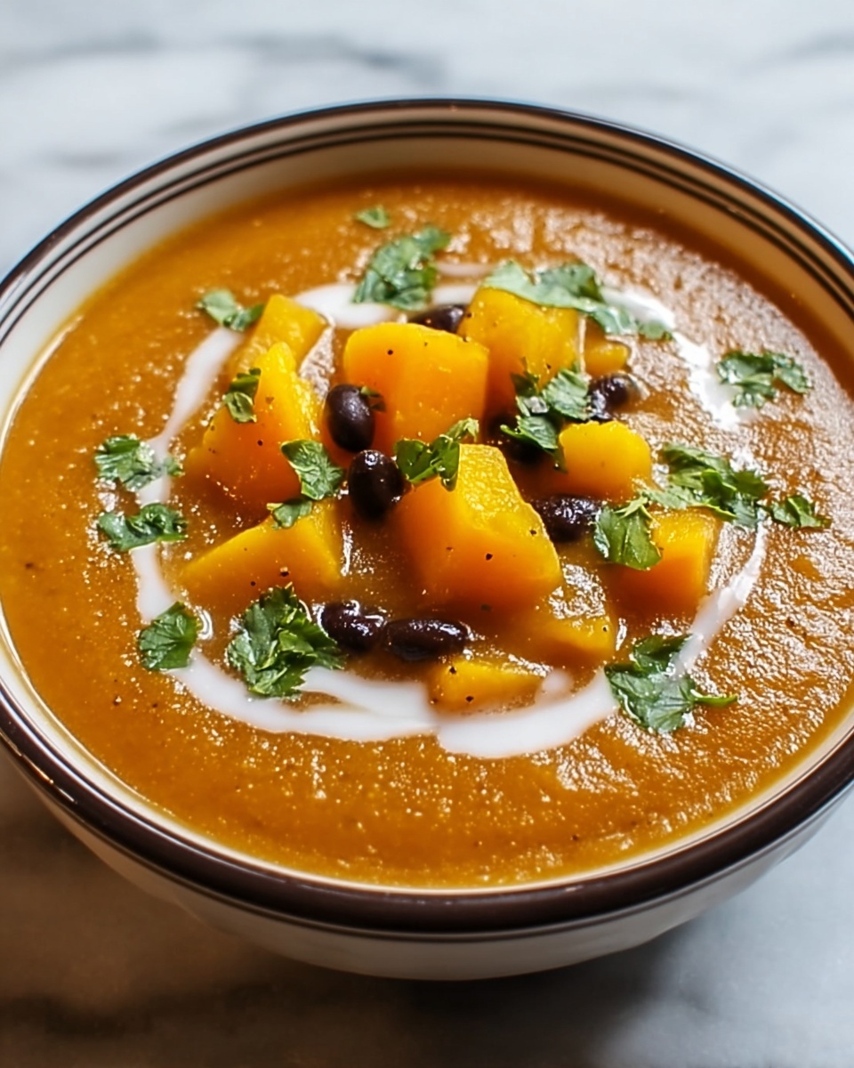 Black Bean, Pumpkin, and Butternut Squash Soup with Cream Cheese Recipe - Recipe Image
