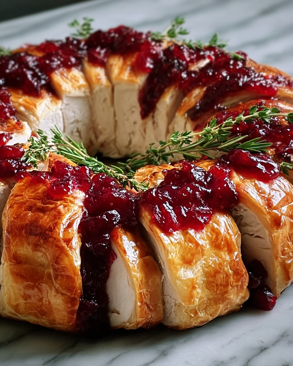 Thanksgiving Turkey and Cranberry Crescent Ring Recipe - Recipe Image