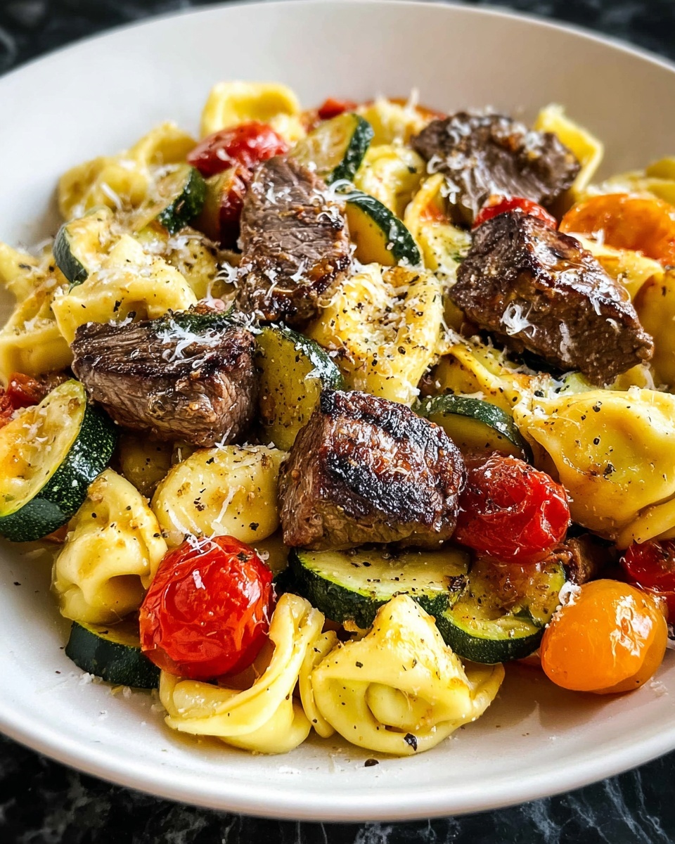 Garlic Parmesan Steak Tortellini Recipe - Recipe Image