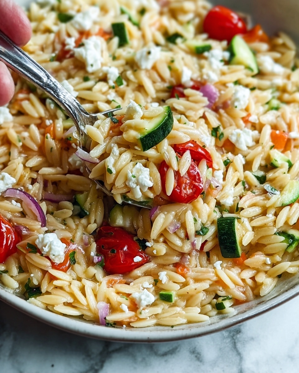 One Pan Baked Feta Veggie Orzo Recipe - Recipe Image