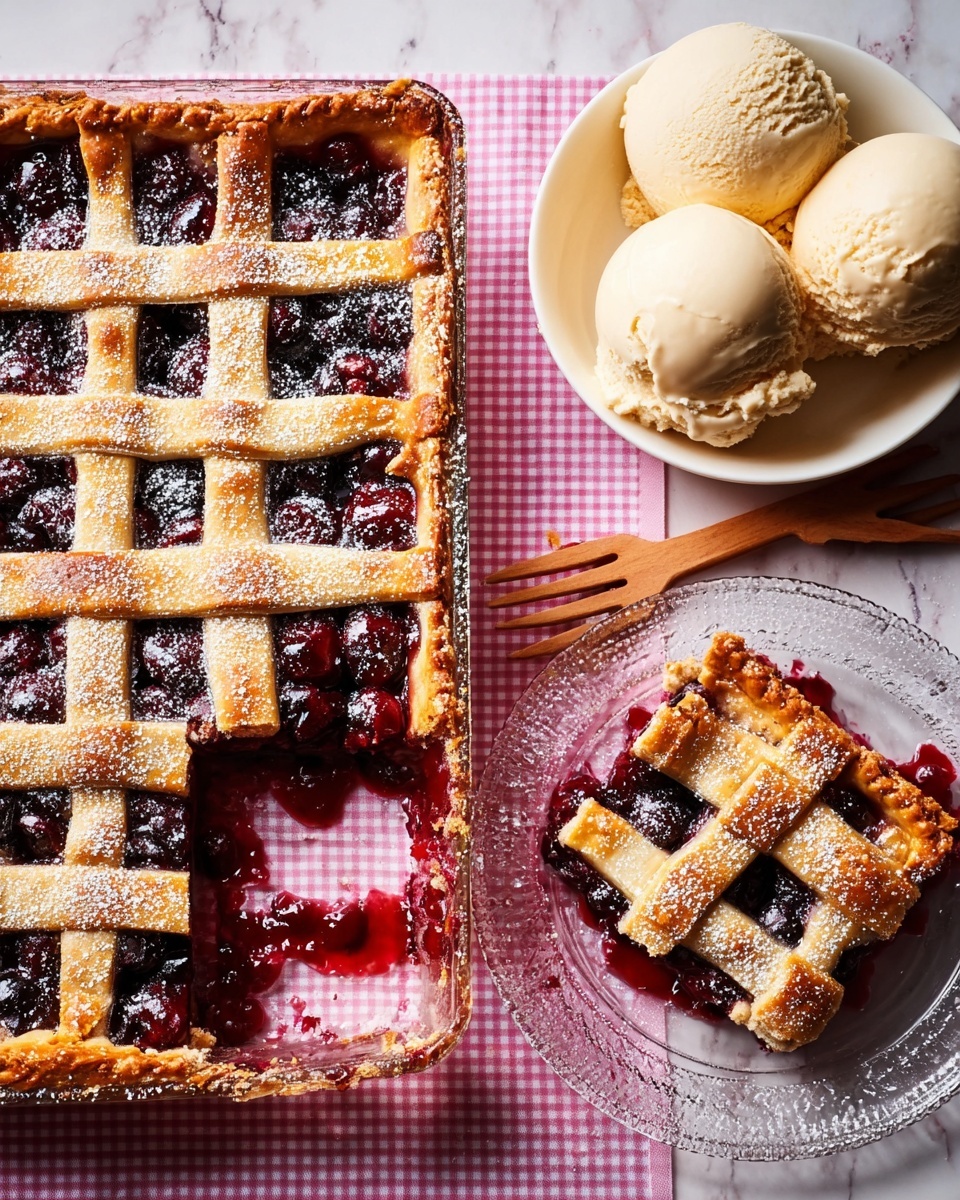 Cherry & Soured Cream Slab Pie Recipe - Recipe Image