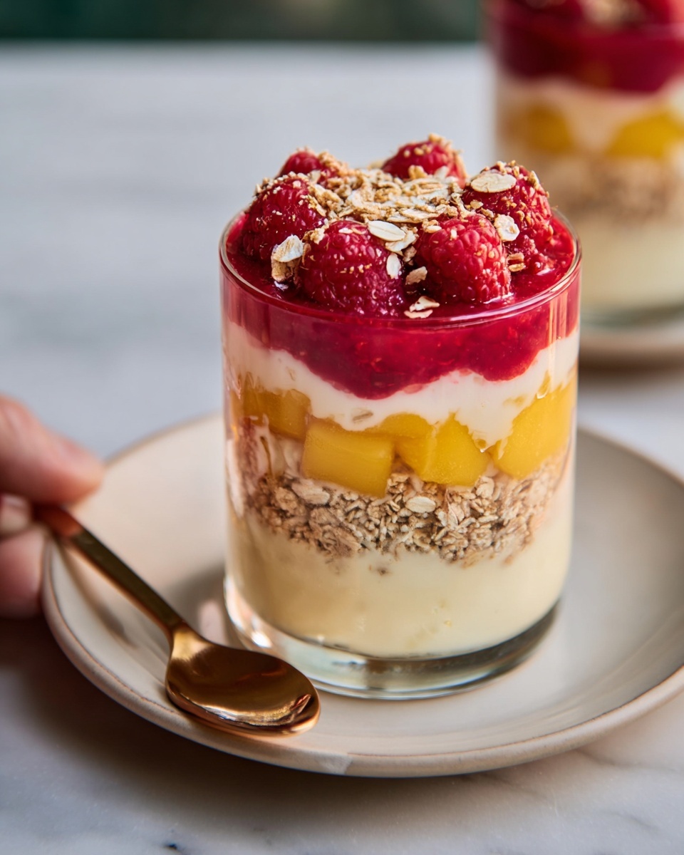 Raspberry & Mango Yogurt Parfait Recipe - Recipe Image