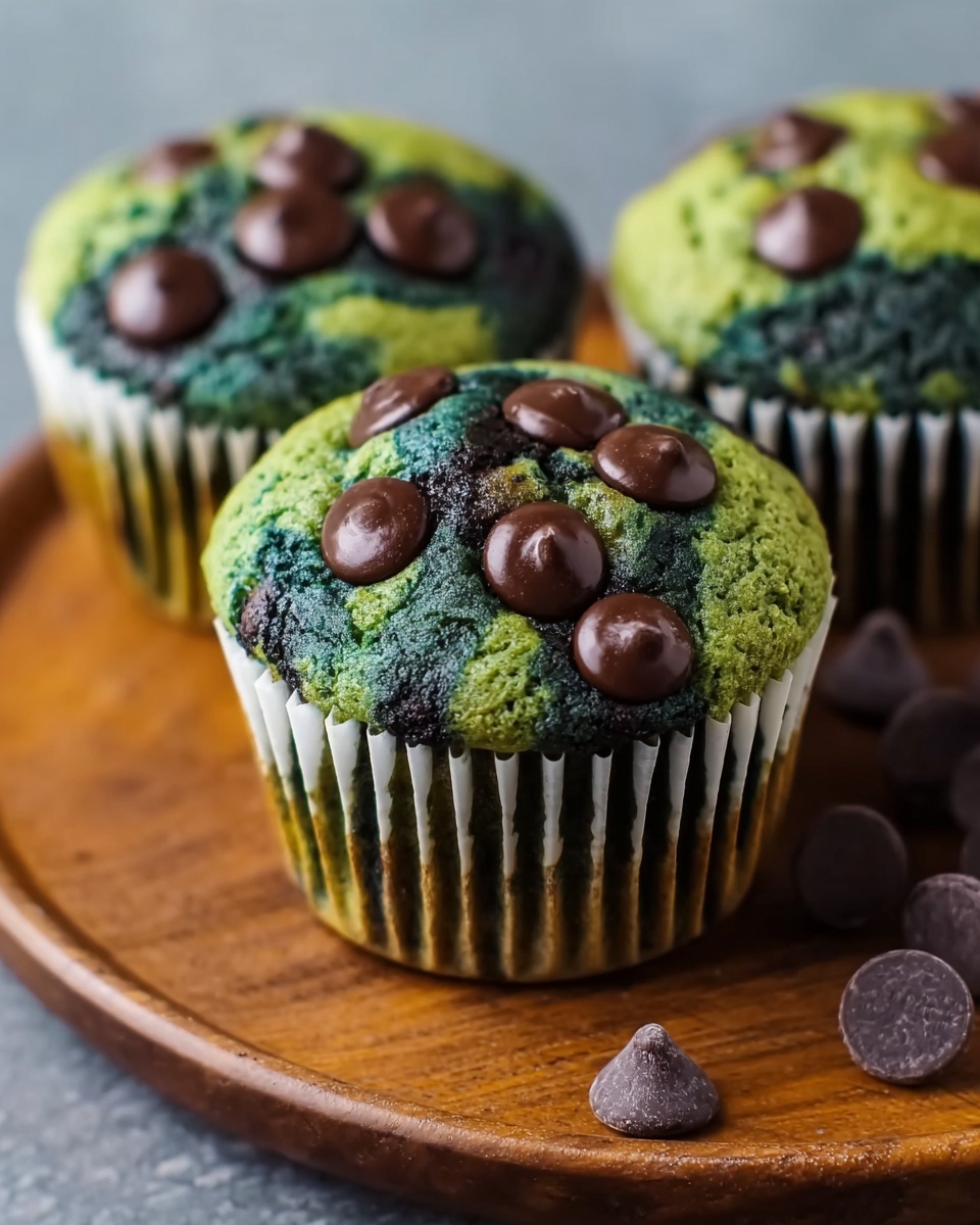 Healthy Spinach Banana Chocolate Chip Muffins for St. Patrick’s Day Recipe - Recipe Image