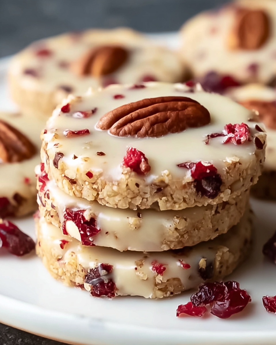 No-Bake Cranberry Pecan Praline Cookies Recipe - Recipe Image