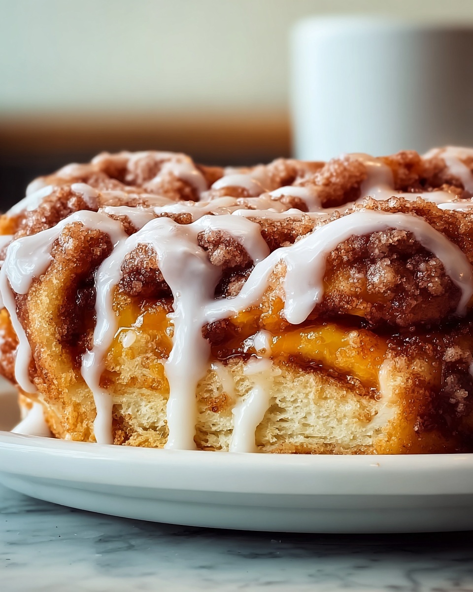 Spiced Peach Cobbler Cinnamon Rolls with Creamy Frosting Recipe - Recipe Image