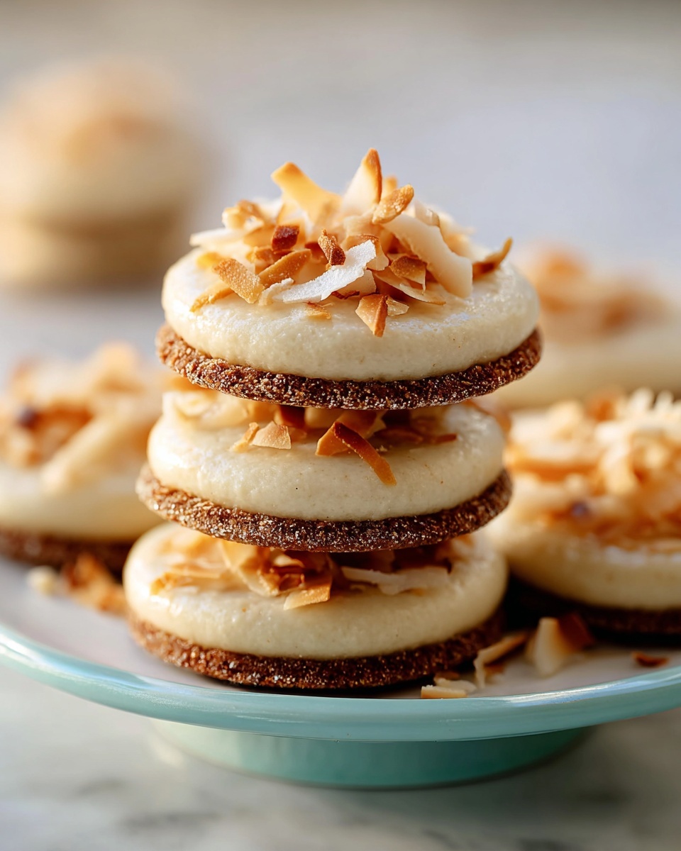 Coconut Macaron Cookie Nests with Chocolate Filling Recipe - Recipe Image
