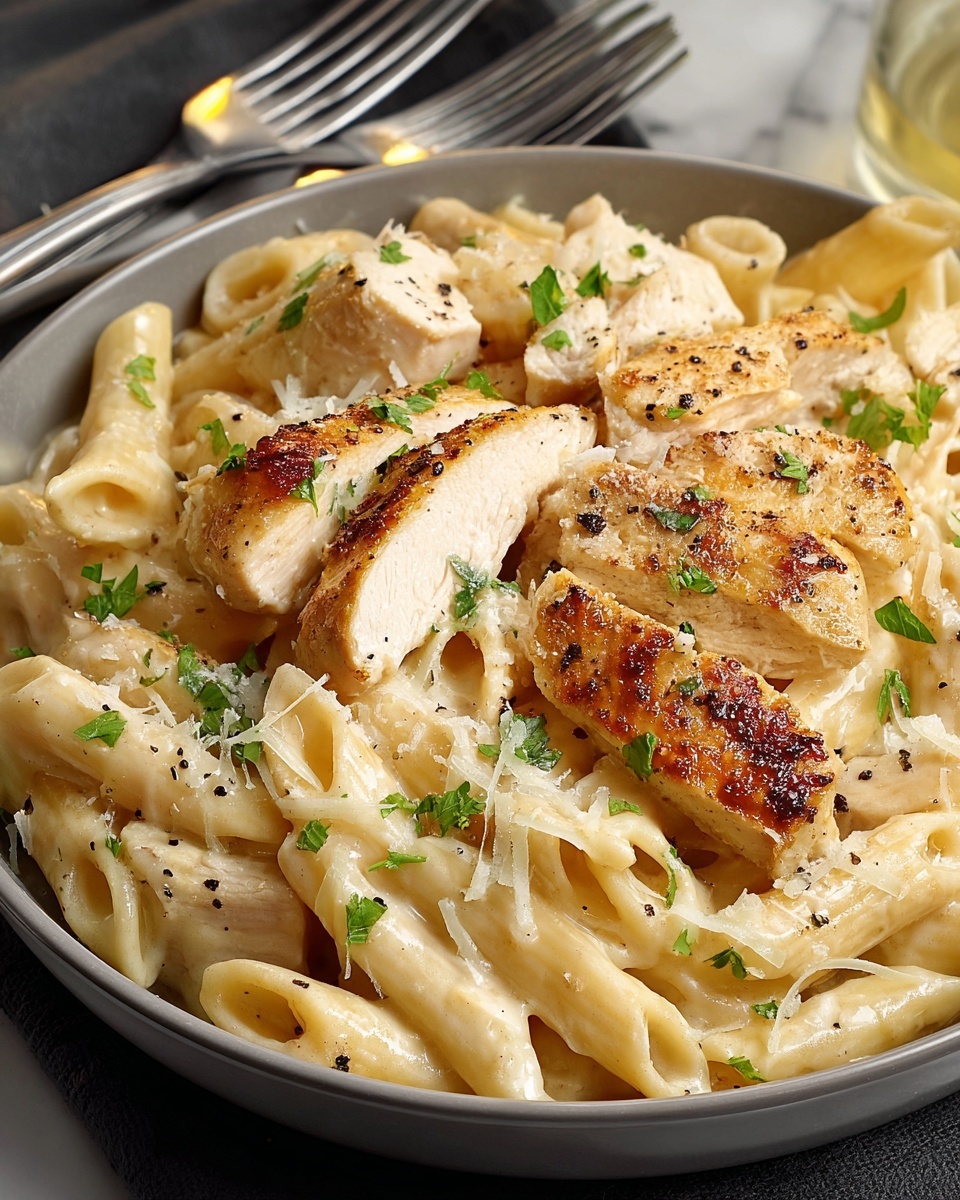 Creamy Garlic Chicken Pasta Recipe - Recipe Image