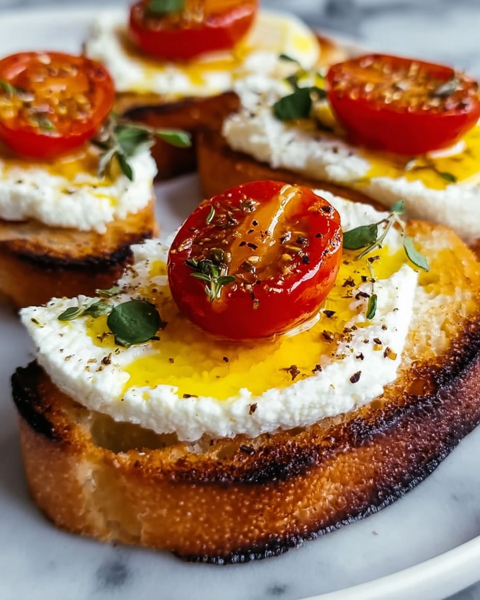 Whipped Feta Bruschetta with Cherry Tomatoes and Basil Recipe - Recipe Image