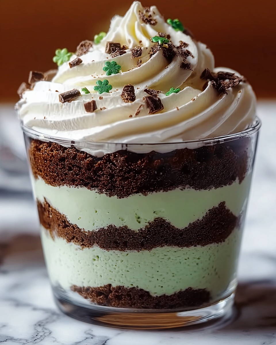 St. Patrick’s Day Brownie Trifle Recipe - Recipe Image