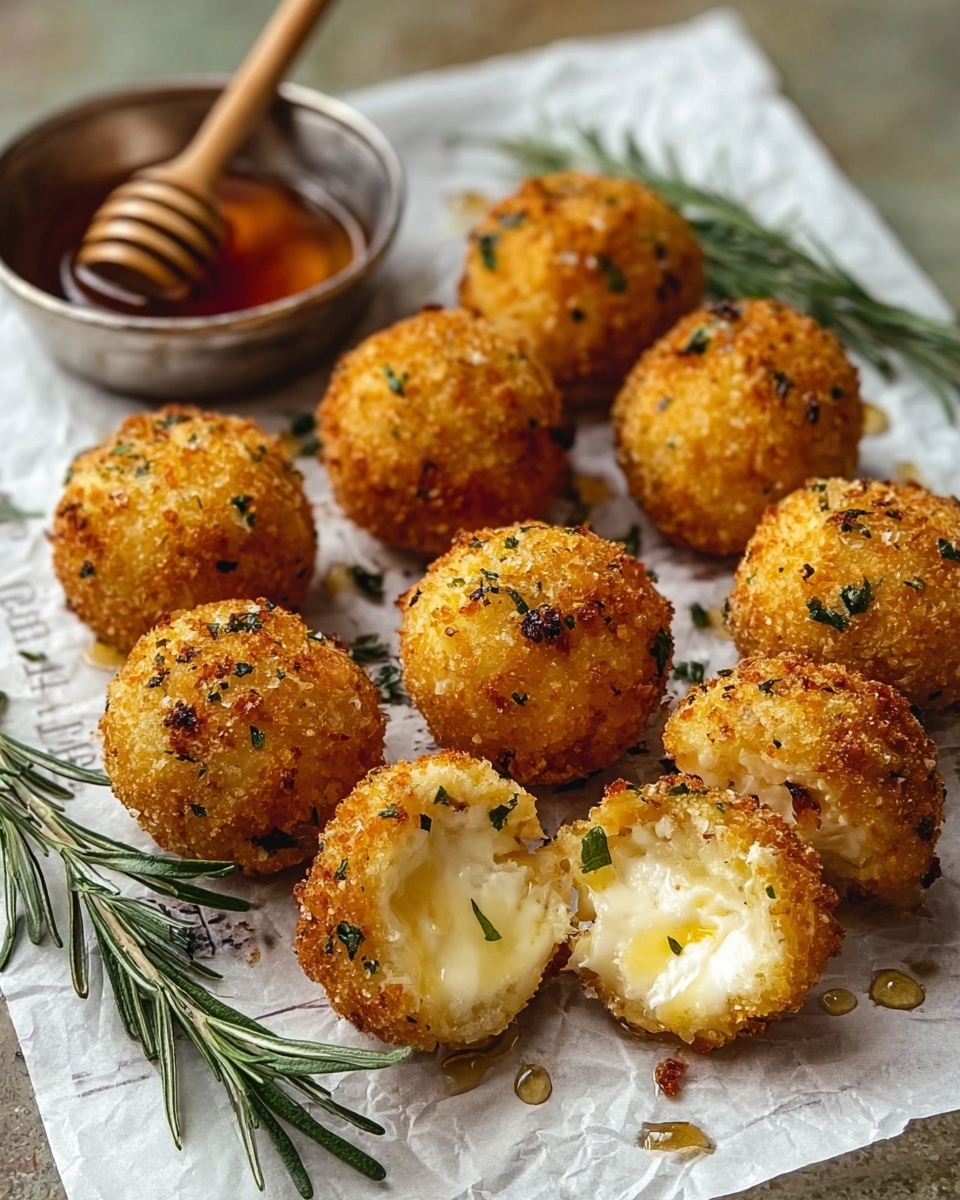 Baked Goat Cheese Balls with Hot Honey and Fresh Herbs Recipe - Recipe Image