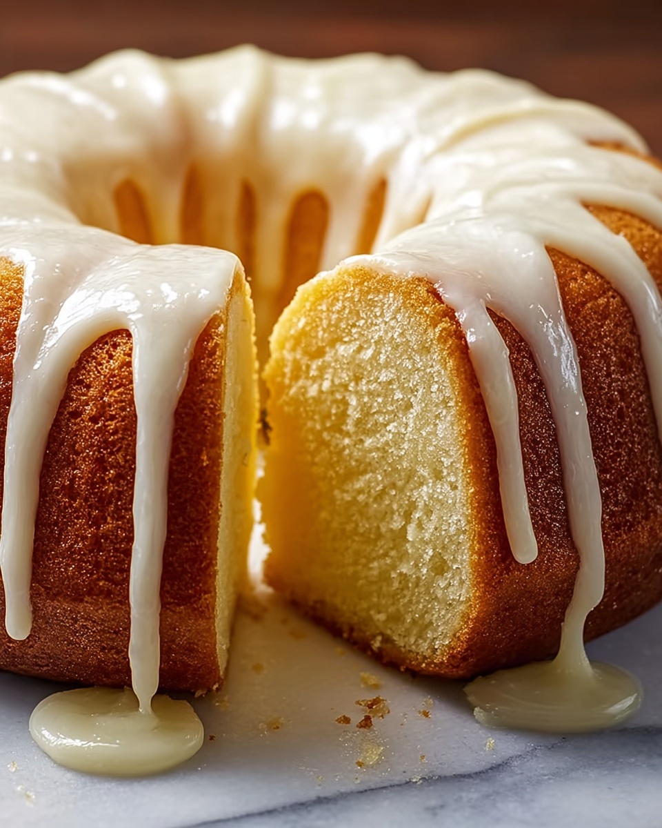 Vanilla Buttermilk Pound Cake with Cream Cheese Glaze Recipe - Recipe Image