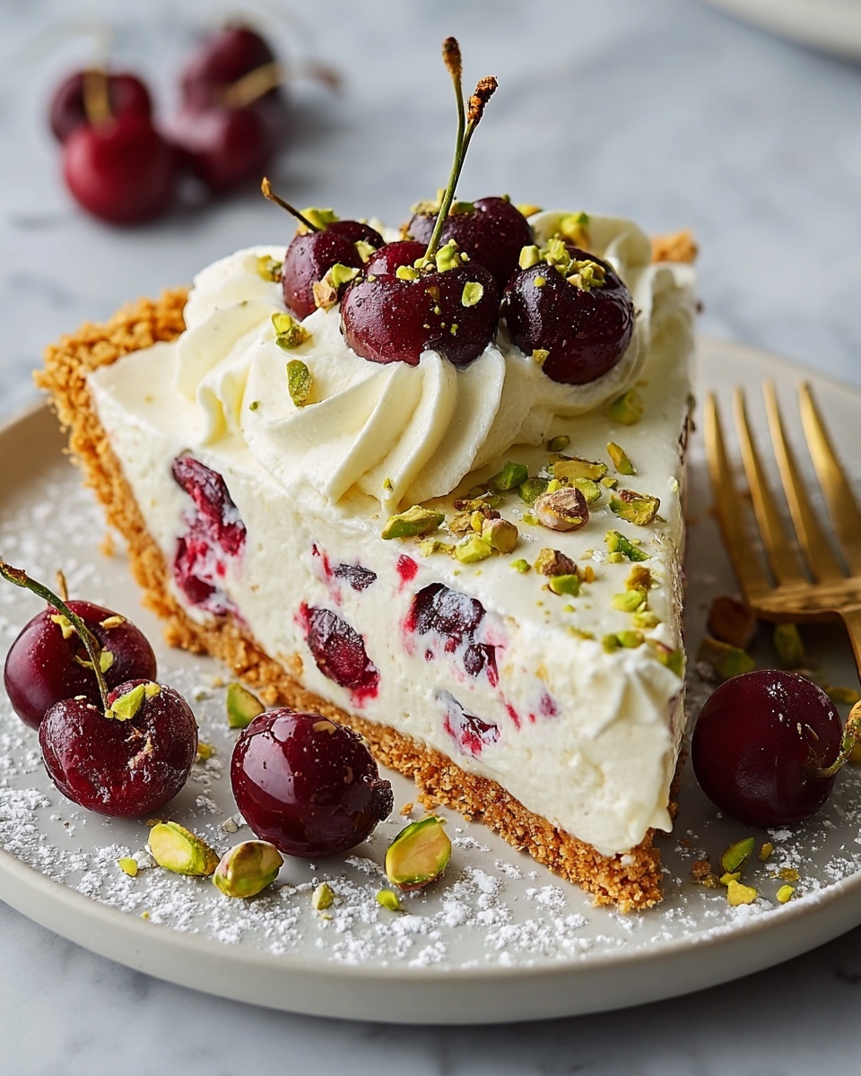 Luscious Lemon-Lime Cherry Pistachio Cheesecake Recipe - Recipe Image
