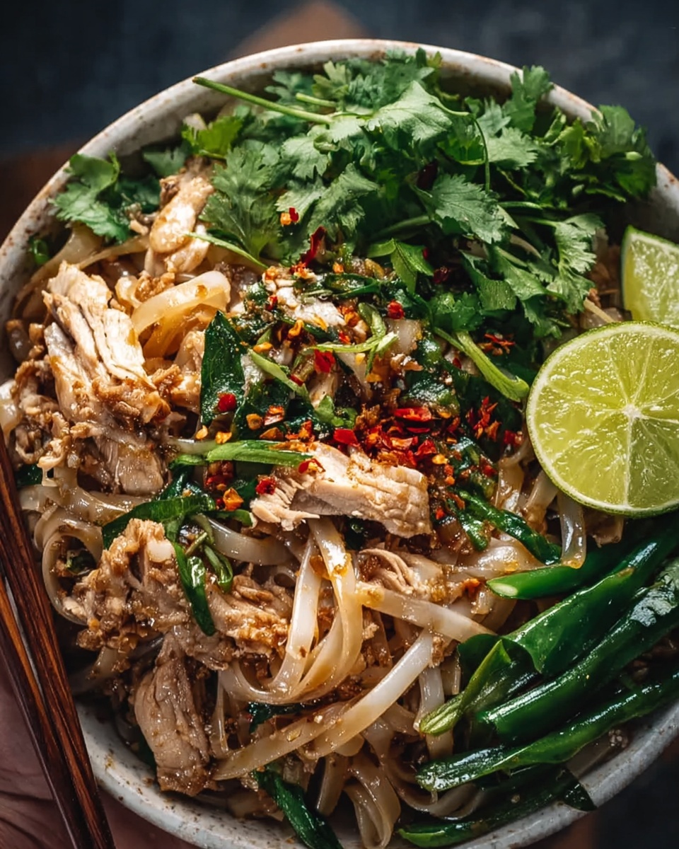 30 Minute Garlic Butter Chicken Pad Thai Recipe - Recipe Image