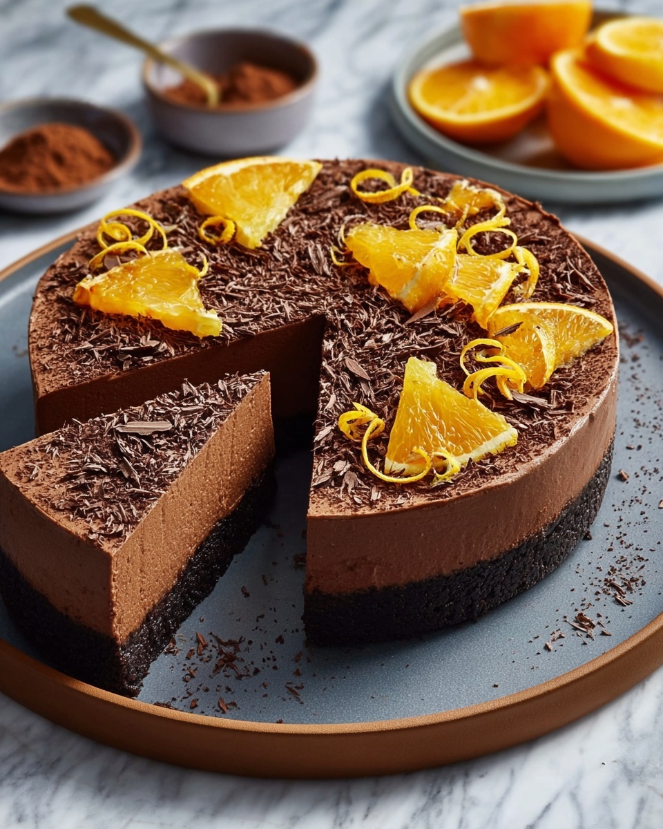 Chocolate Orange Baked Cheesecake Recipe - Recipe Image
