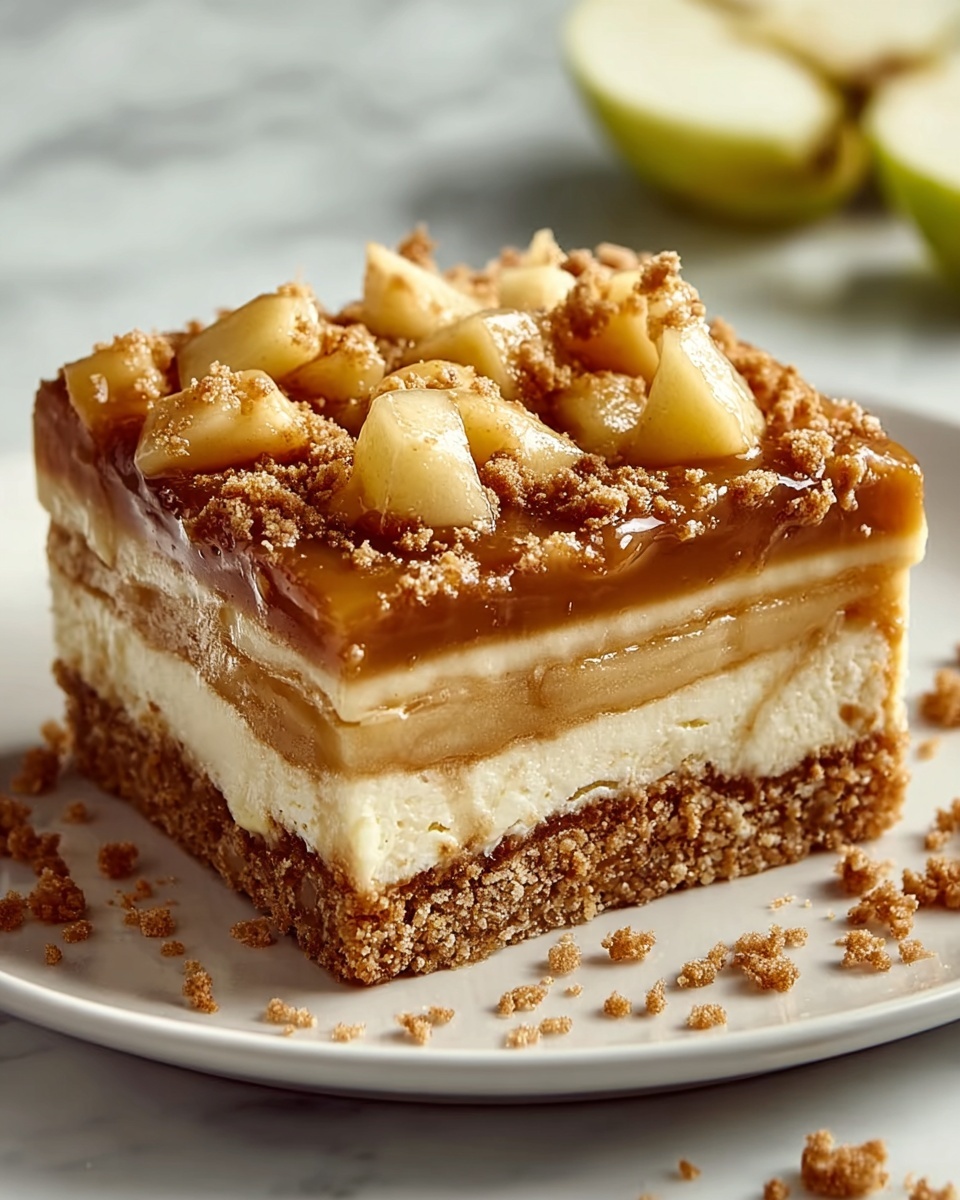 Salted Caramel Apple Cheesecake Bars Recipe - Recipe Image
