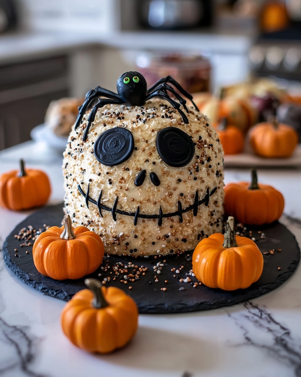 Skellington Cheese Ball Appetizer Recipe - Recipe Image
