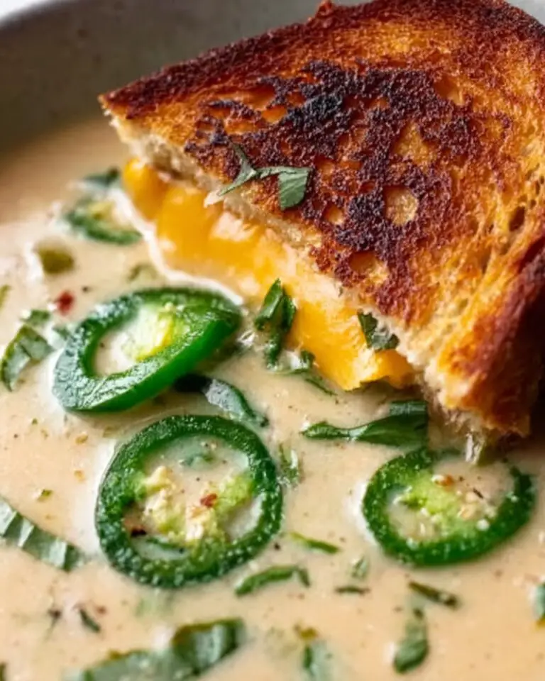 Spicy Jalapeño Popper Soup with Grilled Cheese Dippers Recipe