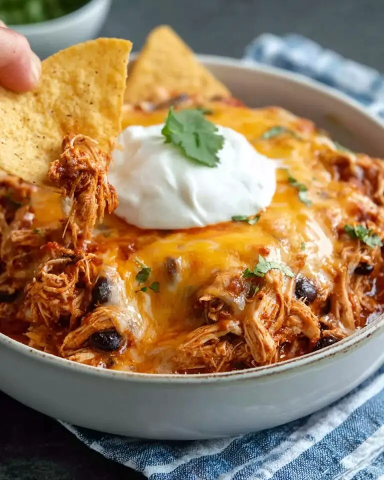Cheesy Slow Cooker Chicken Enchilada Bake Recipe