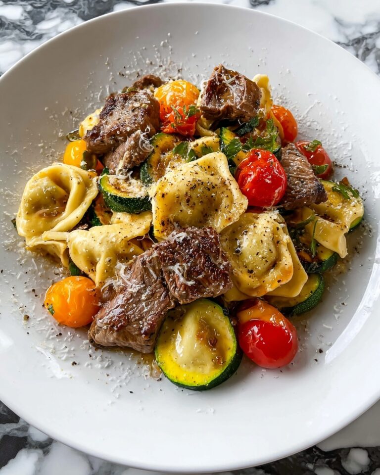 Garlic Parmesan Steak Tortellini Recipe
