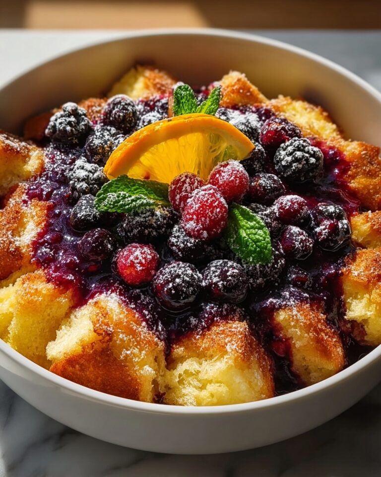 Wild Berry Bread Pudding with Orange Sauce Recipe