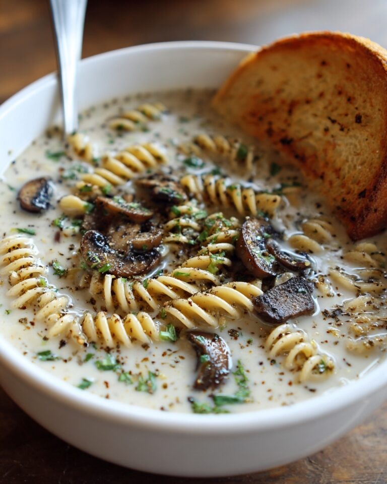 Creamy Mushroom Pasta Soup Recipe