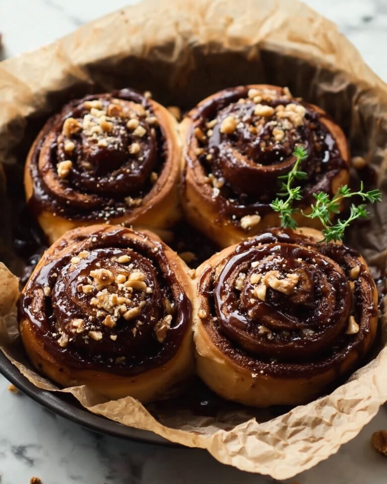 Chocolate Cinnamon Rolls with Hazelnut Icing Recipe
