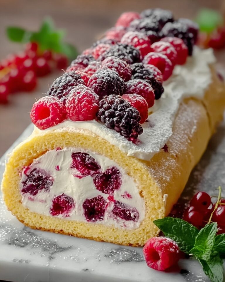 Raspberry Cream Roll Cake Recipe
