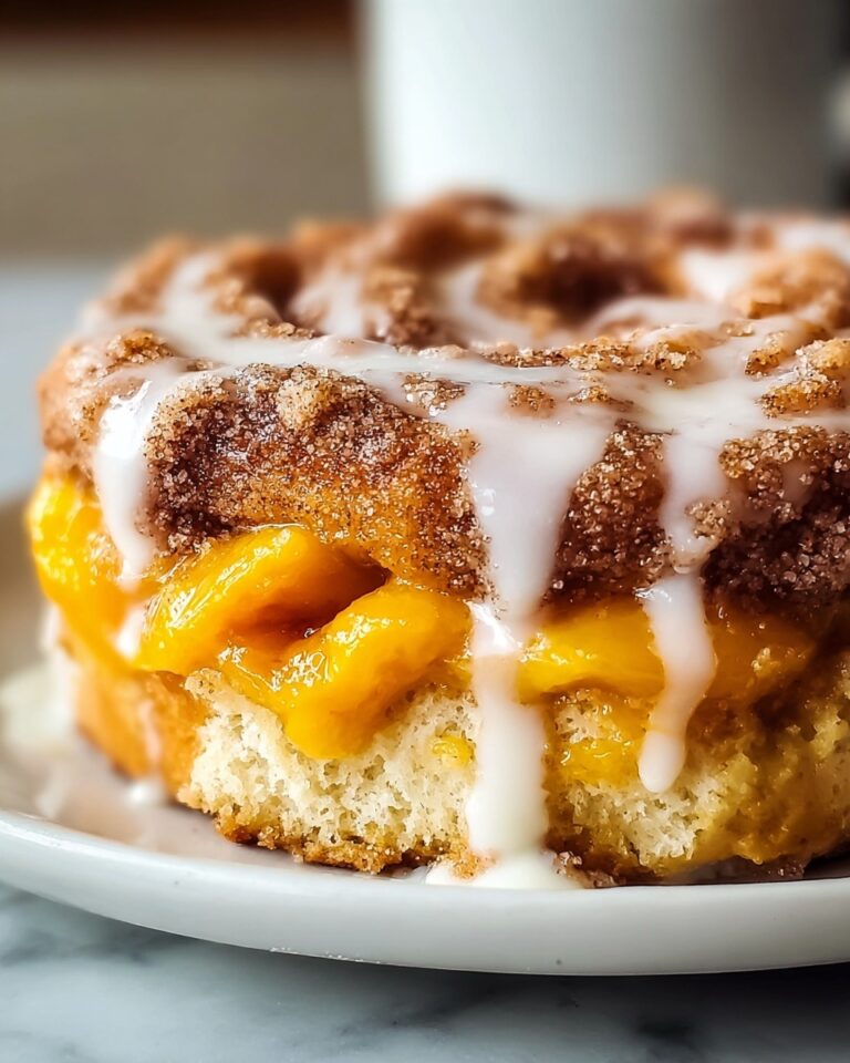 Spiced Peach Cobbler Cinnamon Rolls with Creamy Frosting Recipe