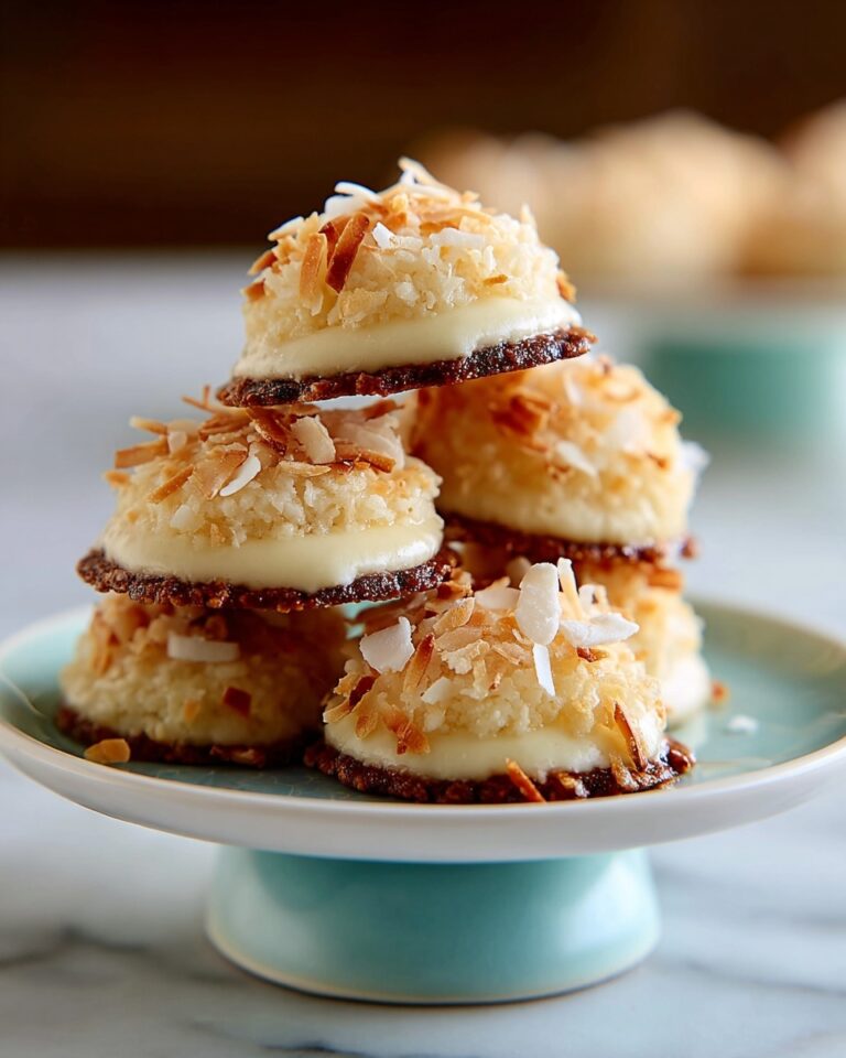 Coconut Macaron Cookie Nests with Chocolate Filling Recipe