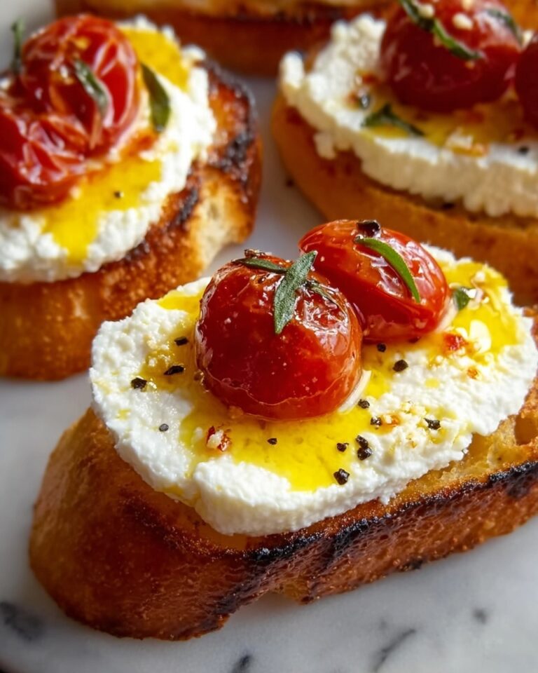 Whipped Feta Bruschetta with Cherry Tomatoes and Basil Recipe