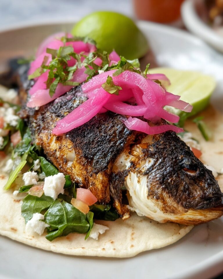 Bronzed Fish Tacos with Cilantro-Lime Slaw and Creamy Crema Recipe