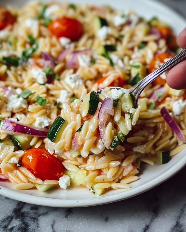 One Pan Baked Feta Veggie Orzo Recipe