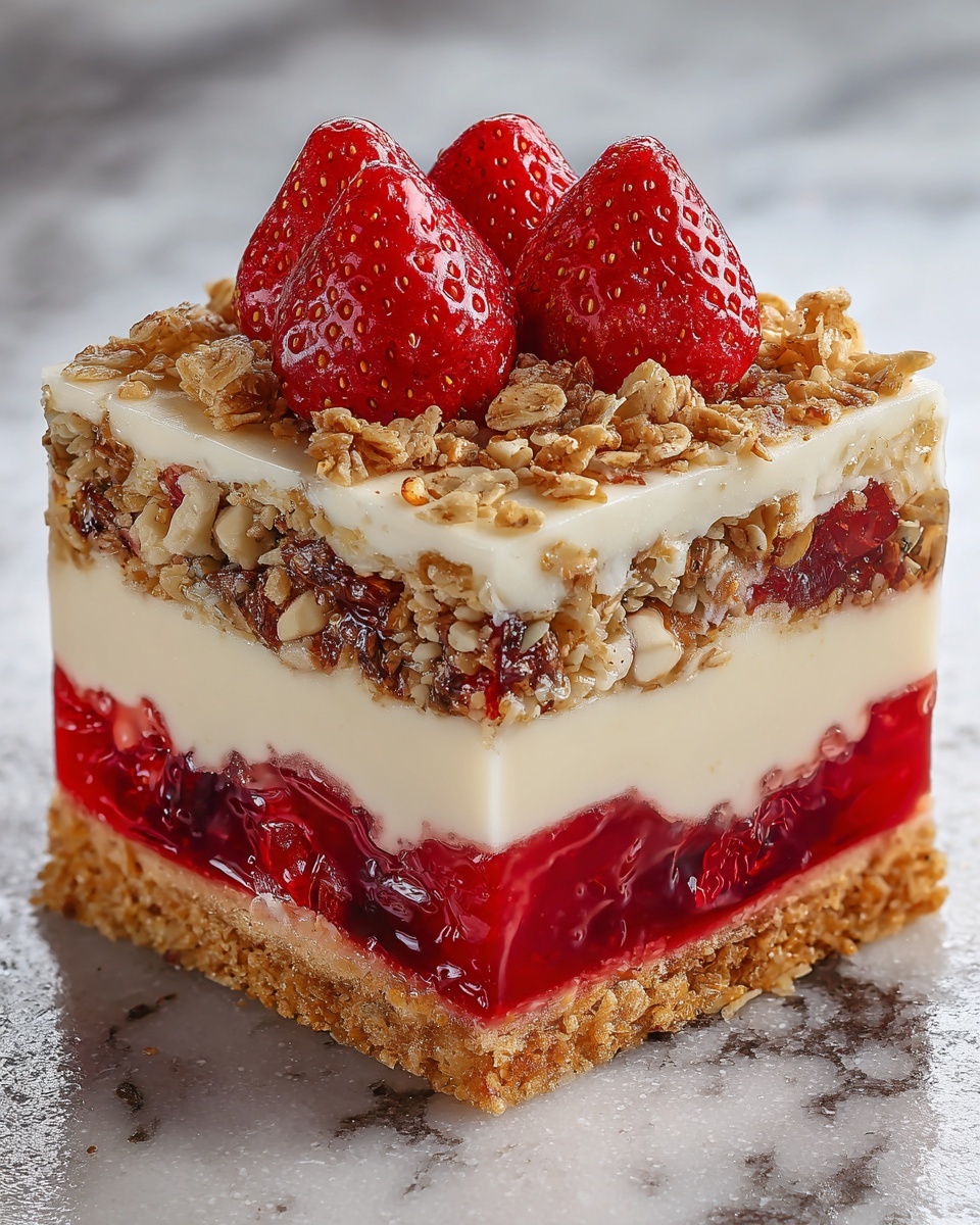 Strawberry Crunch Cheesecake Chunks Recipe - Recipe Image