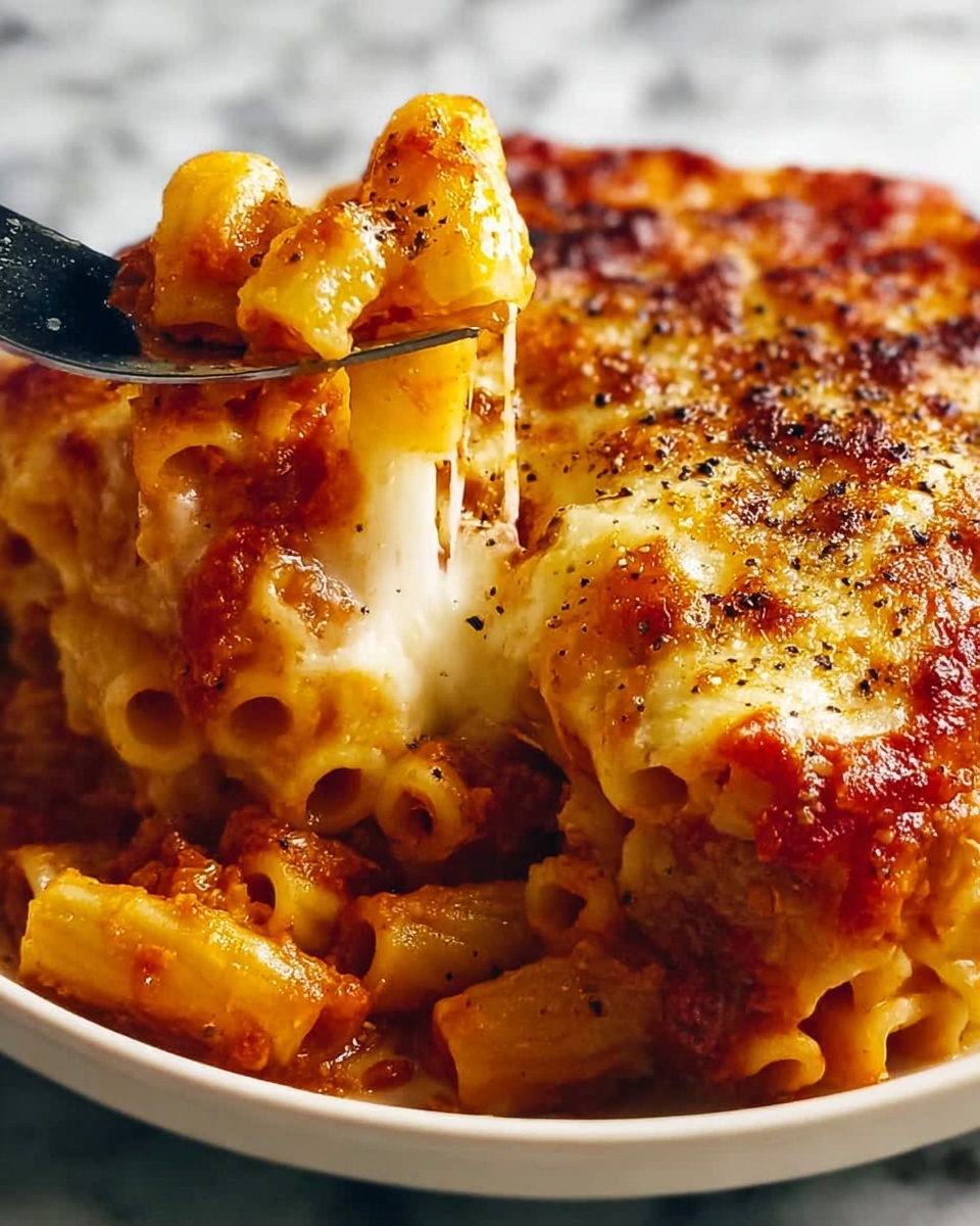Three Cheese Baked Ziti: An Ultimate Comforting Delight Recipe - Recipe Image