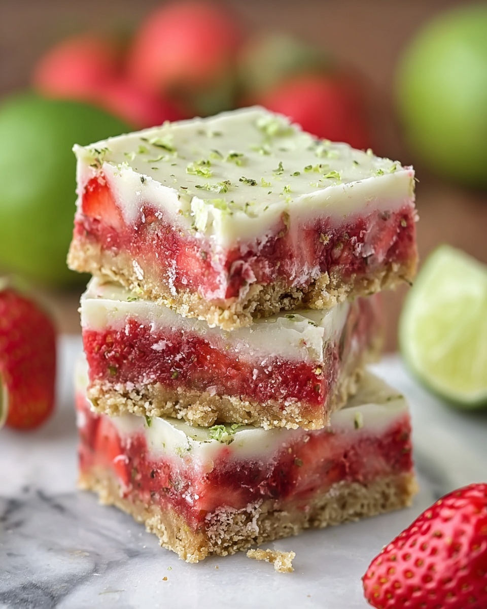 Strawberry Lime White Chocolate Gooey Bars Recipe - Recipe Image