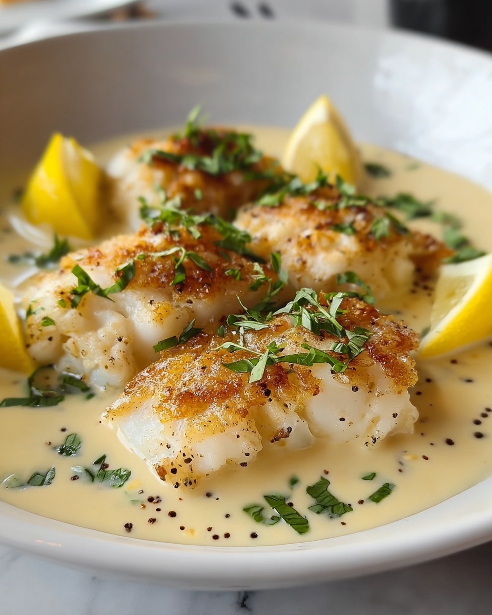 Baked Cod in Coconut Lemon Cream Sauce Recipe - Recipe Image