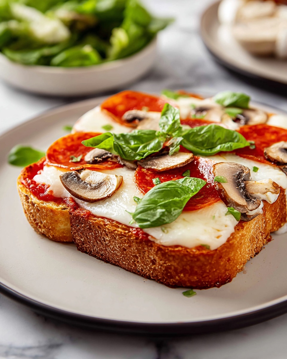 Cheesy Pepperoni Pizza Toast Recipe - Recipe Image