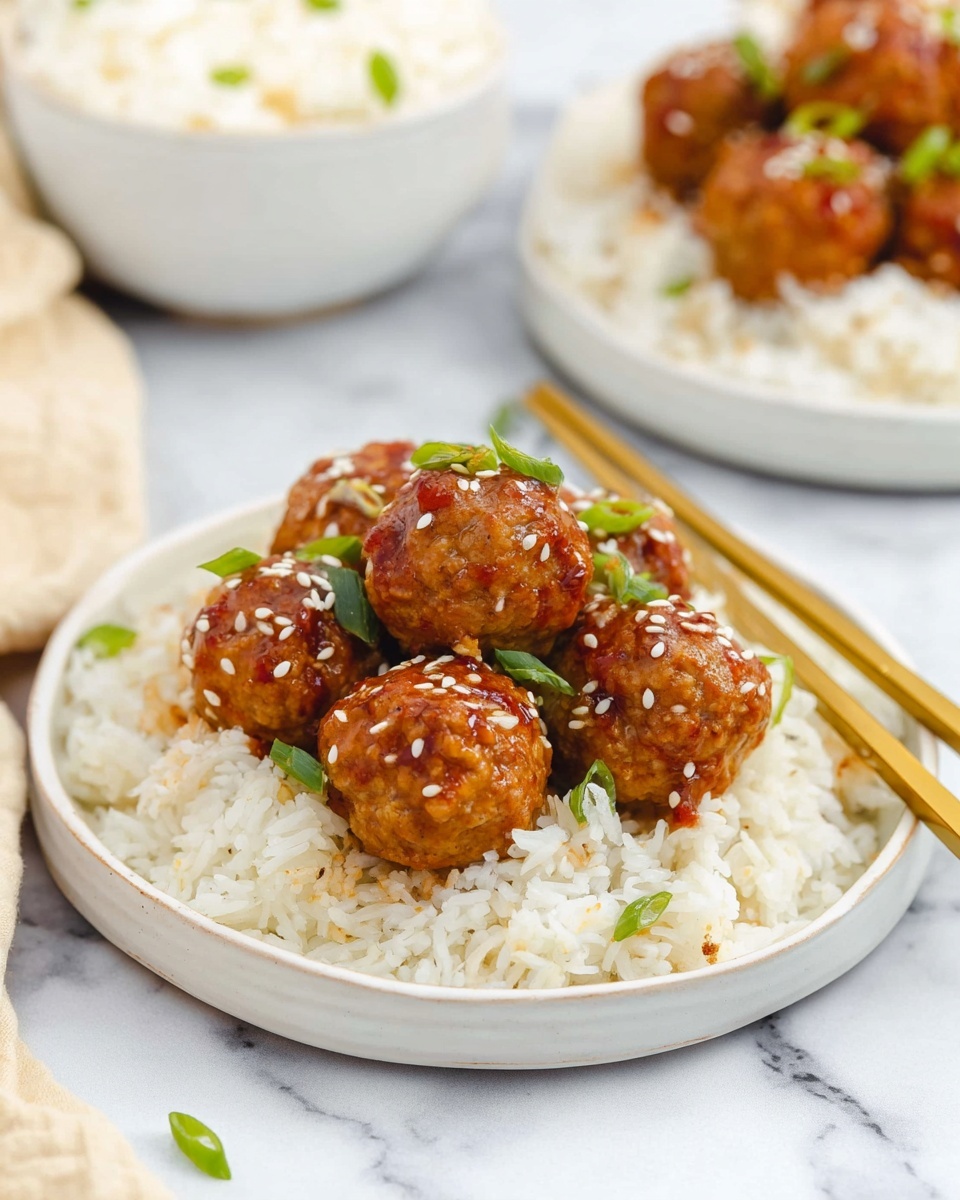 Asian Chicken Meatballs with Sesame Glaze Recipe - Recipe Image