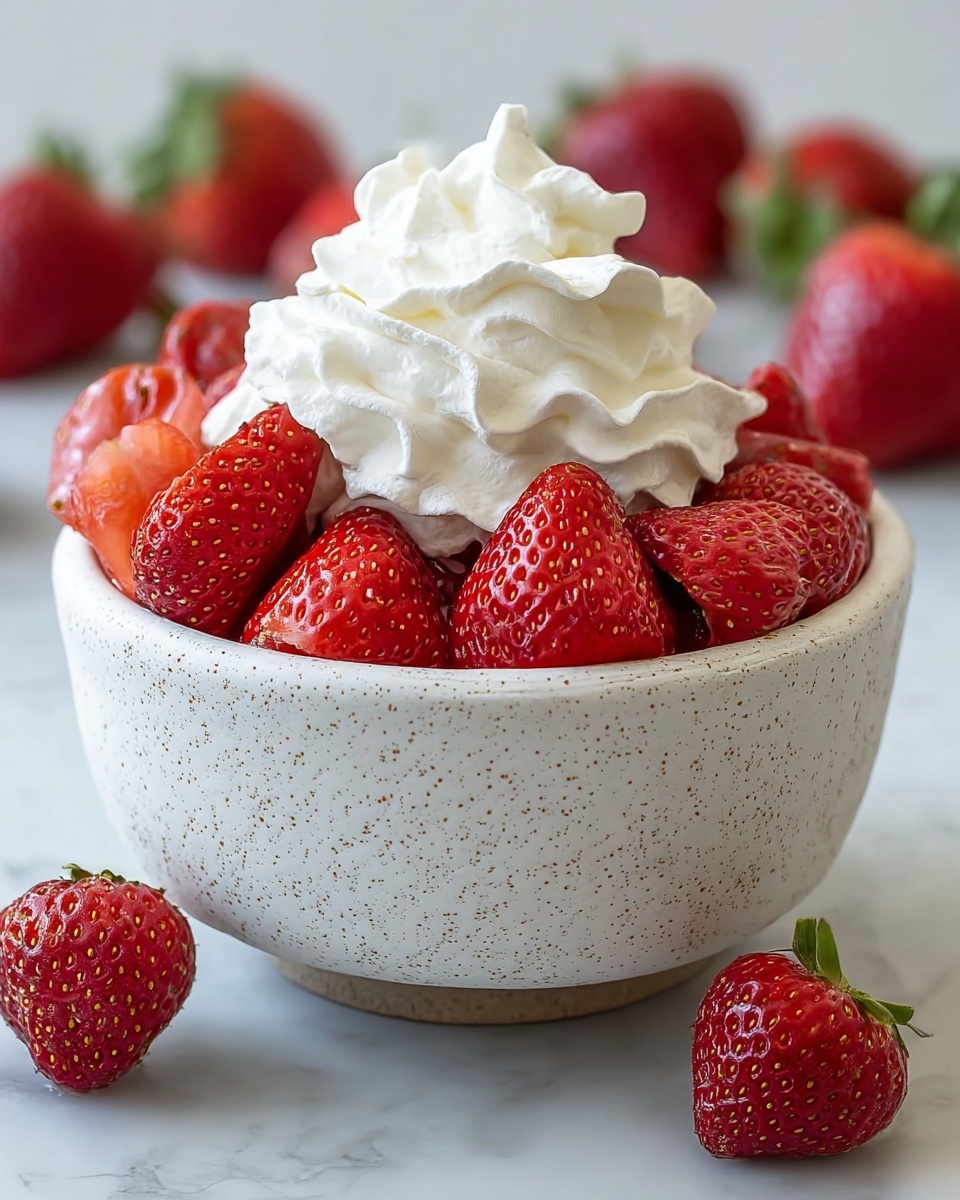 Easy Coconut Whipped Cream Over Flavor-Packed Strawberries Recipe - Recipe Image